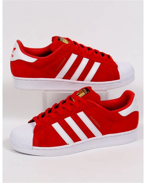 red adidas superstar men's